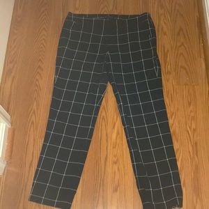 Black Checkered Casual Pants